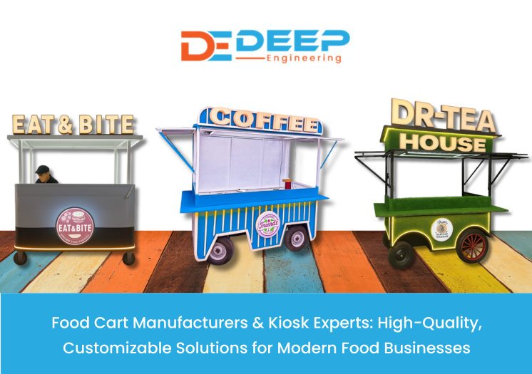 Premium stainless steel food cart manufactured by expert food cart manufacturers