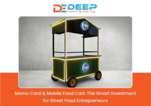 Stainless steel momo cart for street food business