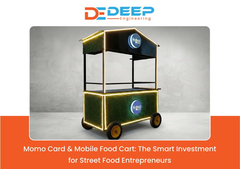 Stainless steel momo cart for street food business