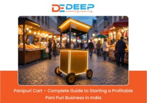 Panipuri cart made of stainless steel for hygienic pani puri business
