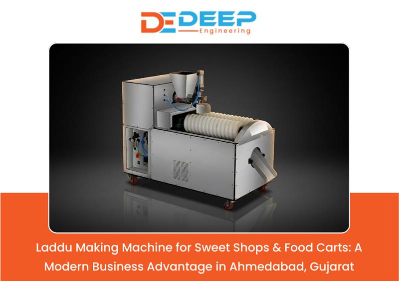 Laddu making machine on stainless steel food cart in Ahmedabad