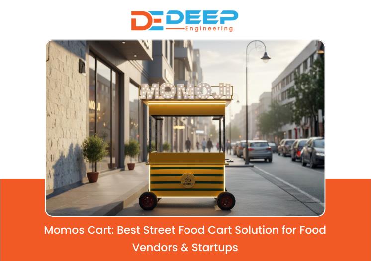 stainless steel momos cart for street food vendors