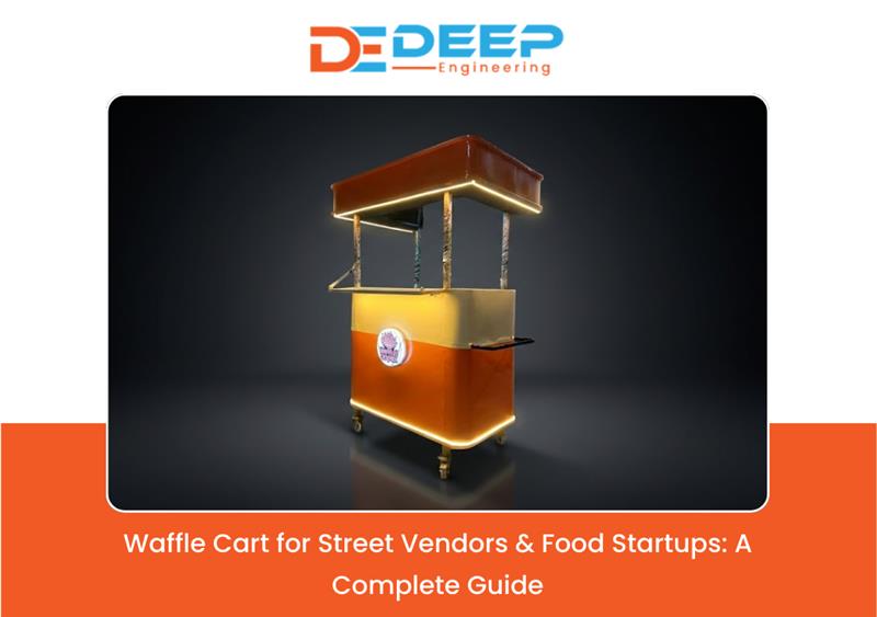 waffle cart stainless steel street food vending setup