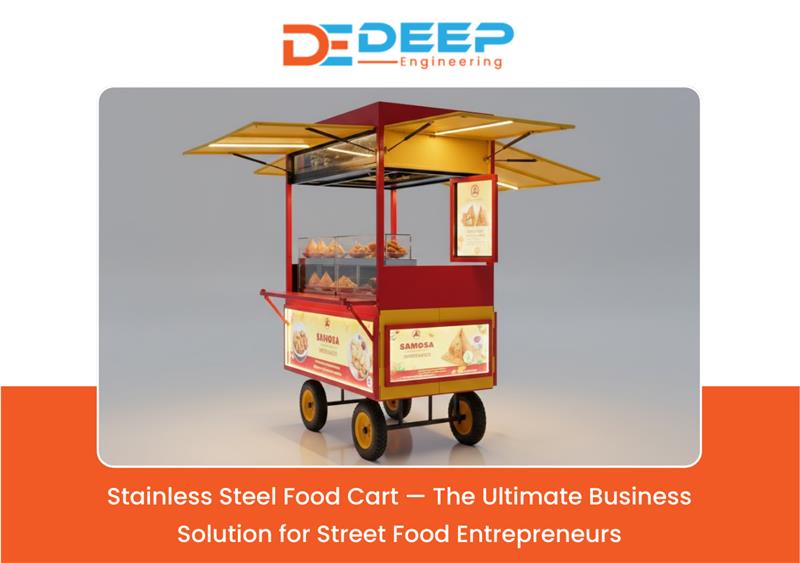 Premium stainless steel food cart for street food business