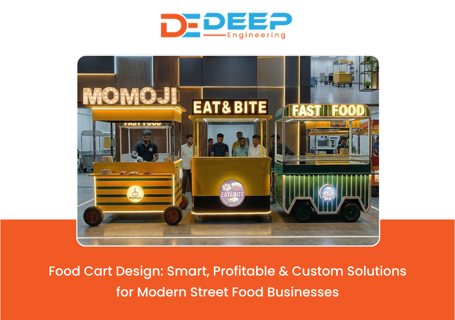 Food Cart Manufacturer stainless steel street food cart setup