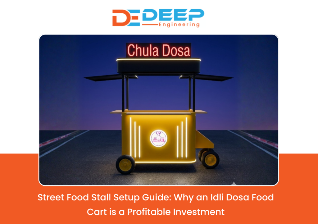Stainless steel street food stall idli dosa food cart