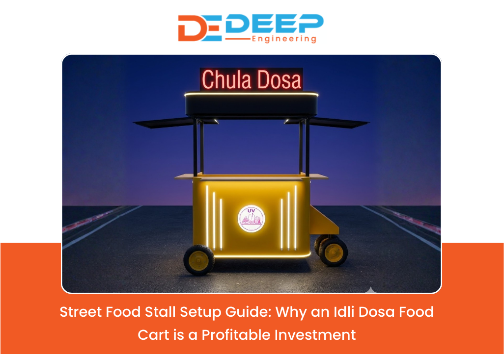 Stainless steel street food stall idli dosa food cart