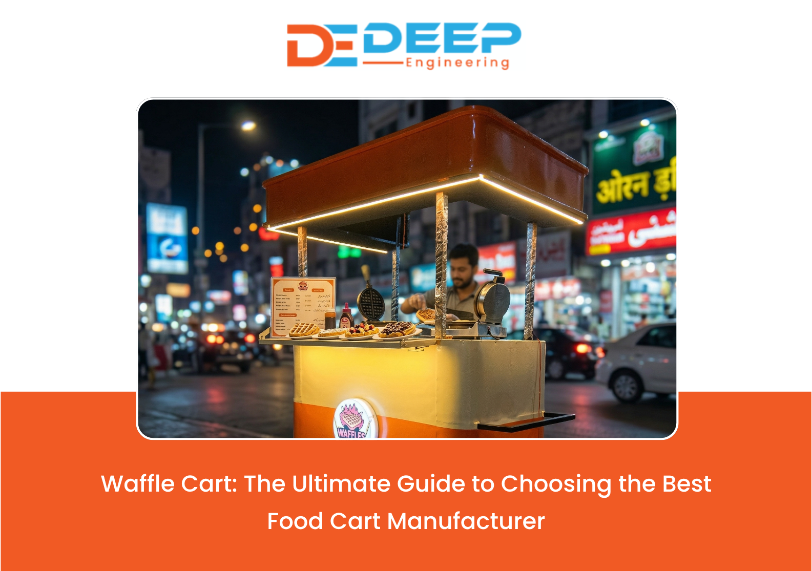 Waffle Cart stainless steel food cart manufacturer modern design setup