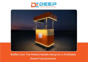 Stainless steel waffle cart for modern street food business setup