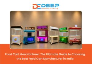 Professional stainless steel food cart manufactured by Deep Engineering in India