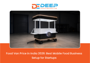 Modern stainless steel food van setup for Indian street food business