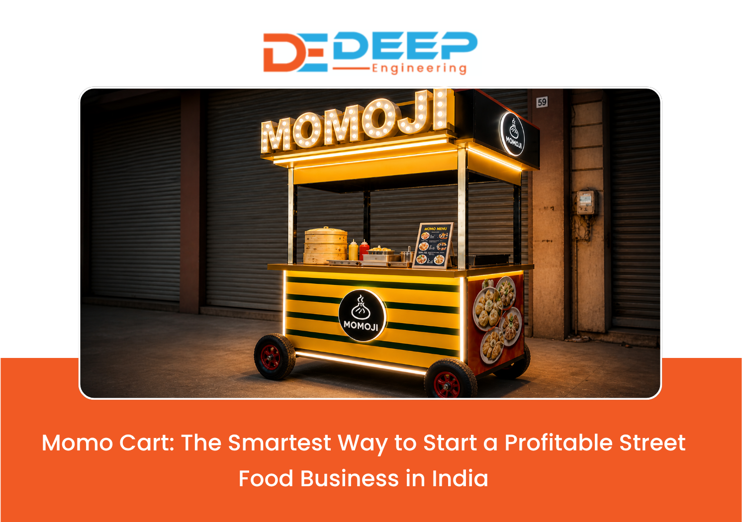 Stainless steel momo cart for street food business India
