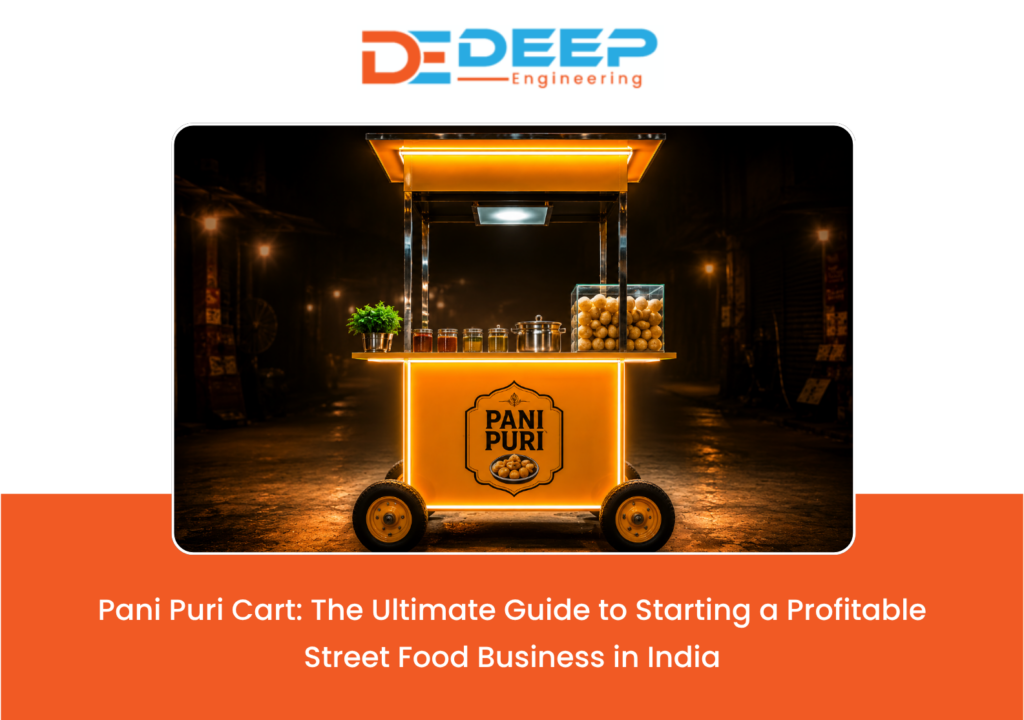 Professional stainless steel pani puri cart for street food business