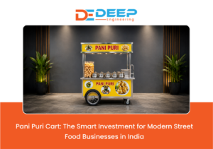 Modern stainless steel pani puri cart for profitable street food business