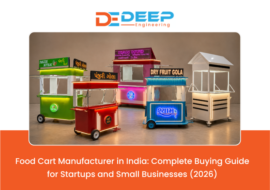 Premium stainless steel food cart manufactured in India for food businesses