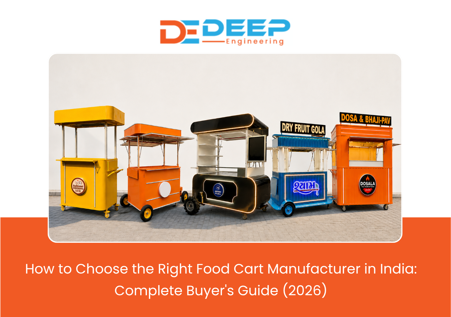 Professional stainless steel food cart manufactured for Indian food businesses