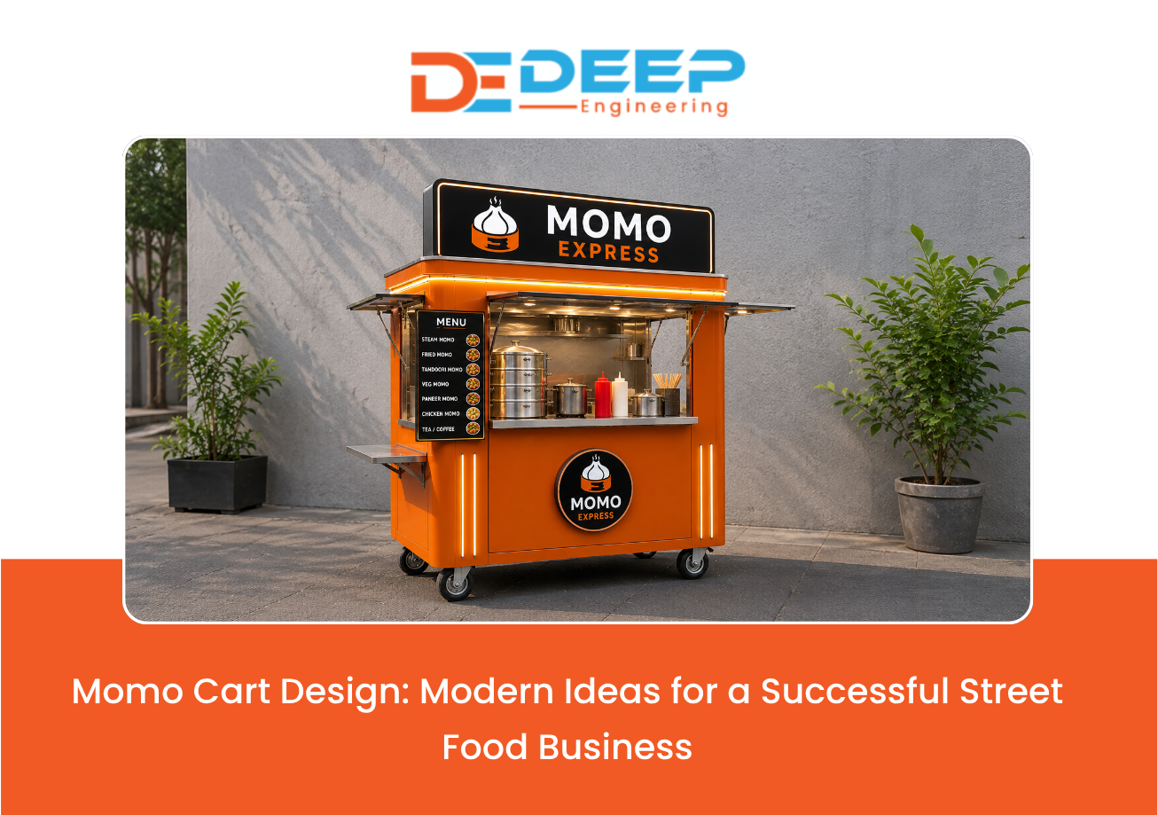 Modern momo cart design for profitable street food business in India
