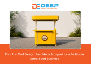 Modern pani puri cart design with organized serving layout