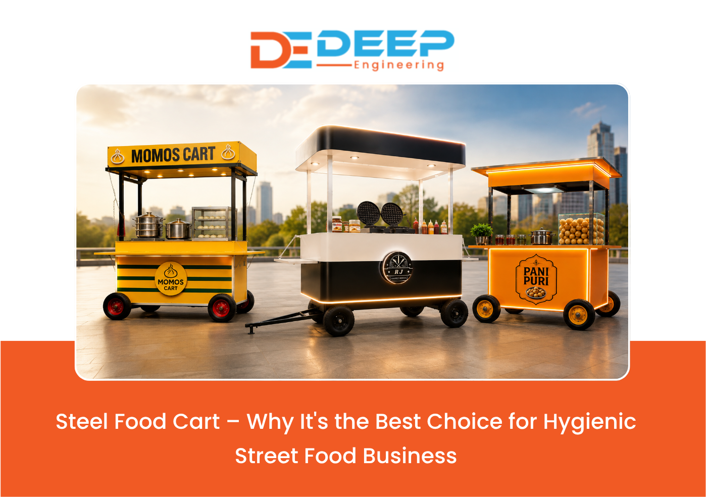 Steel Food Cart for hygienic Indian street food business