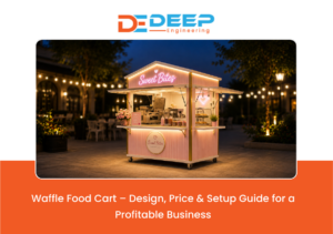 Modern waffle food cart for mobile street food business